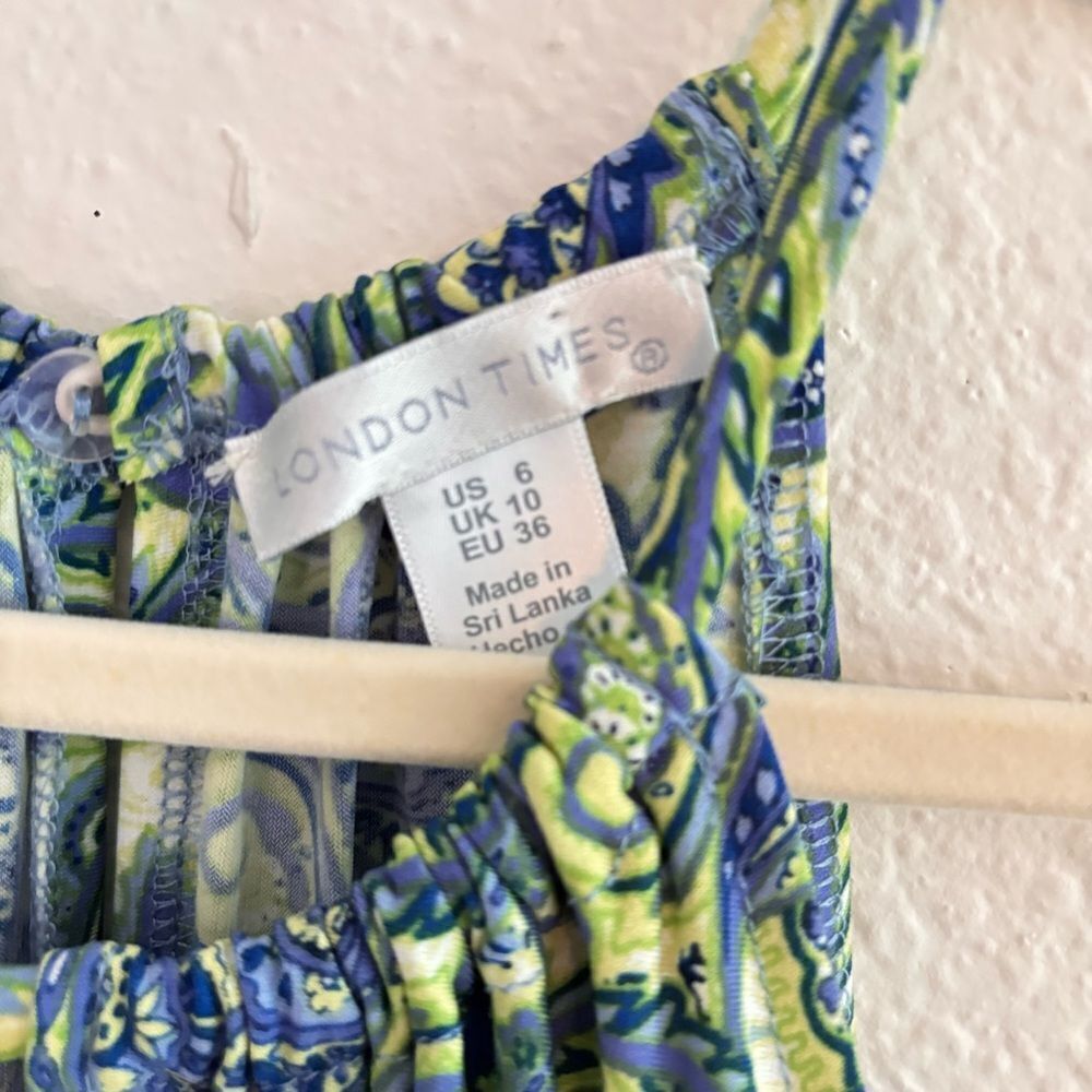 NWT London Times style women’s maxi dress, navy/green new with tags - Picture 4 of 4